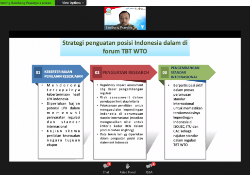 Perkuat Posisi Indonesia di Forum TBT WTO dengan Scientific Based Justification