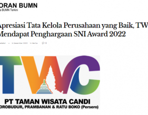 Apresiasi Tata Kelola Perusahaan yang Baik, TWC Mendapat Penghargaan SNI Award 2022