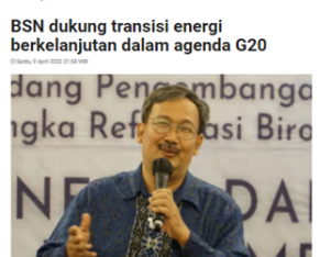 BSN dukung transisi energi berkelanjutan dalam agenda G20 