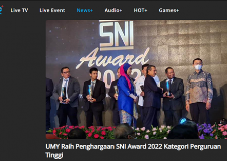 UMY Raih Penghargaan SNI Award 2022 Kategori Perguruan Tinggi