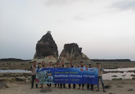 Tim Ekspedisi Destana Tsunami Badan Standardisasi Nasional (BSN) melakukan penilaian ketangguhan desa dan sosialisasi SNI terkait ketangguhan bencana di Kabupaten Lebak, Banten.