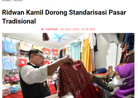 Ridwan Kamil Dorong Standarisasi Pasar Tradisional