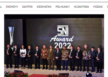 Pelindo Regional 2 Tanjung Priok Raih Penghargaan di Ajang SNI Award 2022