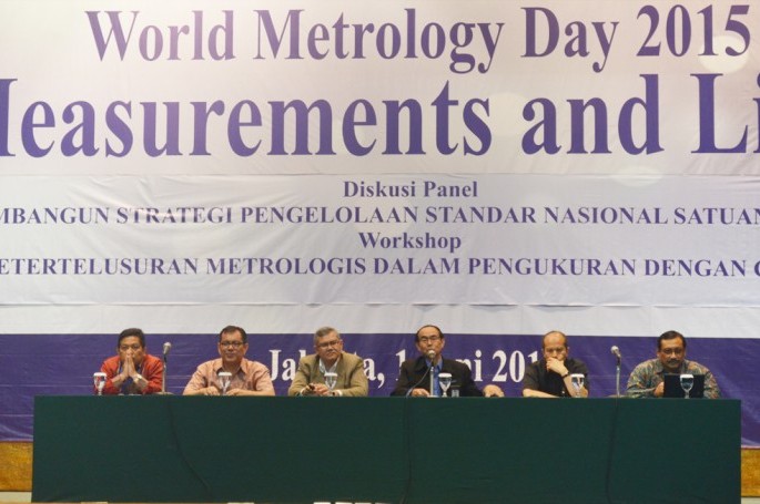 BSN Mengadakan Diskusi Panel dan Workshop dalam Rangka Memperingati Hari Metrologi Dunia 2015 di Auditorium BPPT II, Jakarta, Senin (1/6/15)