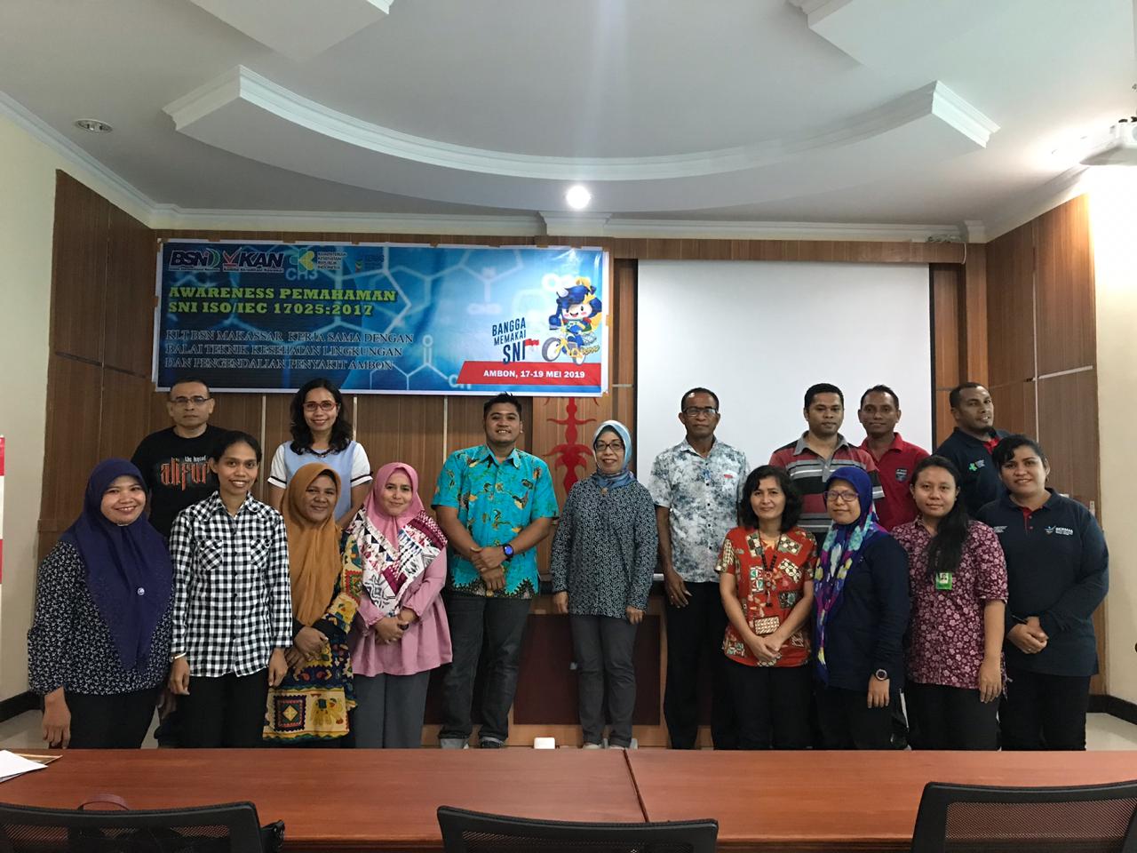 Awareness SNI ISO/IEC 17025:2017 KLT-BSN Makassar Kerja sama BTKLPP Kelas II Ambon