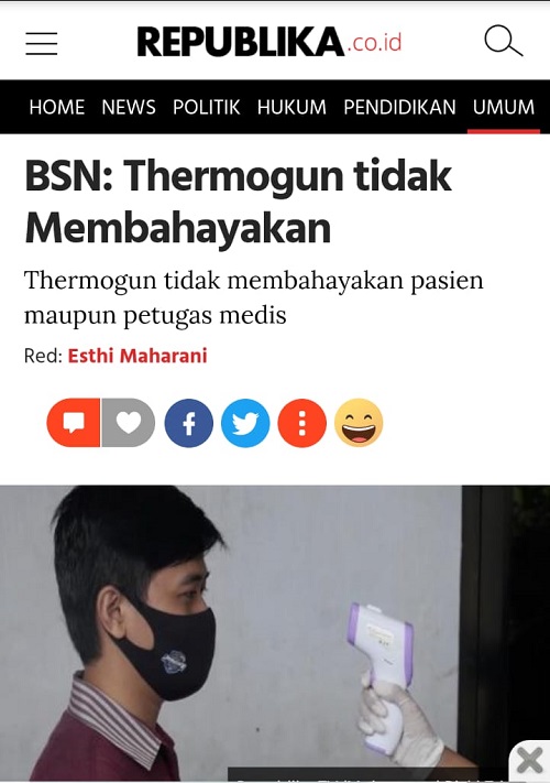 Apa Perbedaan Thermogun Klinik dan Thermogun Industri? Ini Penjelasan BSN -  BSN - Badan Standardisasi Nasional - National Standardization Agency of  Indonesia - Setting the Standard in Indonesia ISO SNI WTO