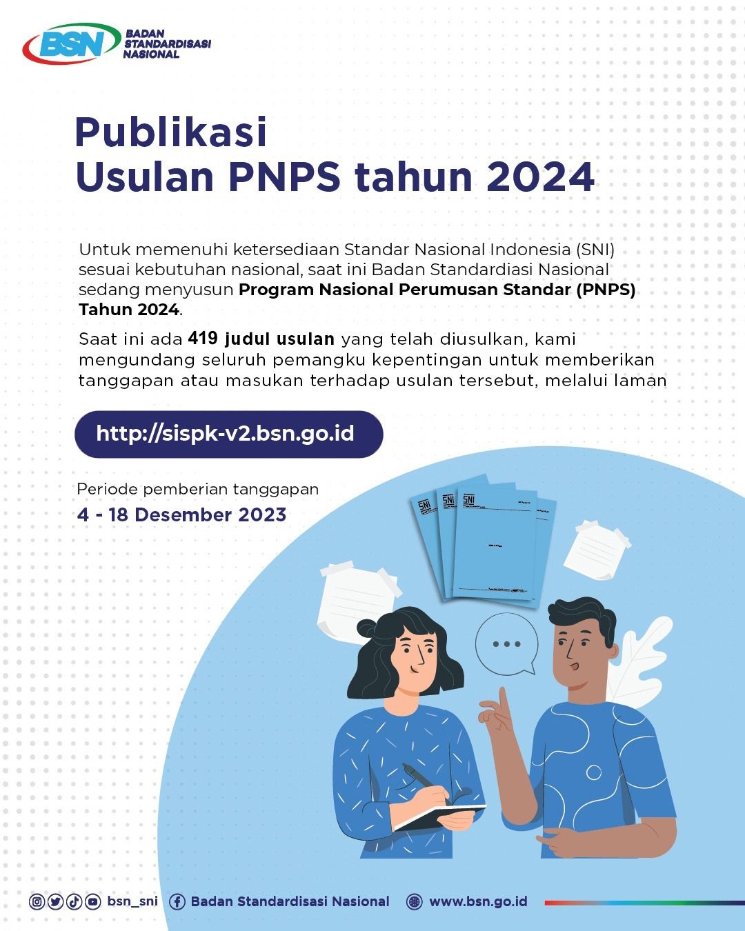 Publikasi Usulan PNPS Tahun 2024 BSN Badan Standardisasi Nasional